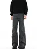 Calça Jeans Plissada para Trabalho Masculina, Calça Reta Solta de Perna Larga Estilo Americano High Street, Calça Casual Paratrooper Versátil da Moda