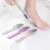 Placa de esfoliação para pés de aço inoxidável, pedra de polimento para pés, escova de lavagem para pés para remover pele morta, lixa para solas para remover calos, ferramenta para calos, pedicure para pés