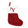 Nuevos Suministros para Decoración Navideña Calcetines Navideños Bolsas de Regalo Calcetines Navideños Rojos Tejidos con Letras Bolsas de Regalo Navideñas