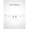 Gafas sin Montura de Titanio Puro Estilo Mismo que Zhang Linghe para Hombres, Adecuadas para Lentes Graduados, Luz Azul Anti-Reflejo, Elegantes y Geniales, Montura Ultraligera
