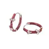 Nuevos Pendientes de Aro Rojos Lisos con Lazo para Otoño e Invierno, con un Toque de Lujo Ligero y Alta Gama, Nuevos Brazaletes de Aro para el Año Nuevo 2025 que Realzan el Cutis