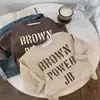 Camiseta de Manga Larga de Otoño para Niños 2026 Nueva Versión Coreana Top Casual con Estampado de Letras para Niños y Niñas Cuello Redondo Camisa Base Holgada