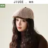 Gorra Cuadros Vintage para Mujer, Nueva Elegante Versátil Boina para Otoño, Estilo Coreano Casual Moda Tendencia Gorra Pato