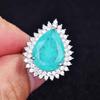 Anel Taobao live trêmulo estritamente selecionado imitação turmalina paraíba natural Diana gota d'água em forma de pera anel azul e verde