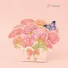 Decoración de Pastel de Ramo de Claveles para el Día de la Madre 2026 Borde con Estampado Vintage Inserto de Tarjeta de Felicitación de Tulipán