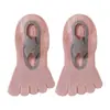[Clásico Más Vendido] Calcetines de Yoga Antideslizantes de Cinco Dedos con Cruce y Agarre Completo en la Planta, Calcetines Transpirables para Tobillo de Pilates Fitness