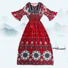 Vestido de estilo étnico, verano 2024, nuevo estilo, estampado de algodón, Yunnan, Dali, Tailandia, Xinjiang, turismo, vestido de playa.