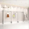 Loja de Roupas Rack de Exibição de Aço Inoxidável Rack de Exibição de Parede Roupas Infantis Novo Cabideiro Prateleira Adereços Armazenamento