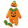 2026 Halloween Europeo y Americano Estilo Nuevo Pelele para Bebé Mono de Manga Larga con Gorro y Calcetines Juego de Tres Piezas Atuendo con Capucha de Moda