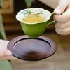 Conjunto de xícara e pires de cerâmica para chá da tarde, xícara de café pequena de tangerina verde e folha de orquídea do fabricante, xícara de espresso latte requintada, pintada à mão