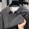 Camiseta de Manga Longa Falsa Duas Peças com Gola Tesoura para Homem, Nova Moda Casual Solta Versátil Outono 2026 Camisa Básica Masculina