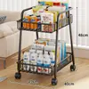 Estante de Almacenamiento para Snacks, Mesa Lateral Móvil para Sofá, Carrito con Ruedas, Organizador de Artículos Varios, Estante para Juguetes y Libros de Sala de Estar