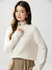 Suéter Feminino de Cashmere Outono Inverno Novo Estilo Versátil Malha Gola Lapela Retrô Trançado Solto Casual Estilo Preguiçoso