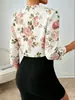 Chaqueta de Moda para Mujer para el Trabajo en Otoño, Nuevo Abrigo Estampado de Nueve Mangas, Top Casual Corto Ligero para Mujer