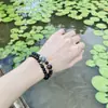 Pulsera Trenzada de Obsidiana Dorada Natural Ojo de Tigre Sol y Luna Pareja Hecha a Mano Pulsera de Cristal de Gama Alta de Nicho para Hombres y Mujeres