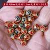 Cuentas Redondas Antiguas de Oro de Seguridad y Bendición, Cuentas Espaciadoras Azul Quemado, Cuentas Sueltas Pulsera de Cloisonné Tejida a Mano DIY