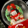 Várias caixas de música de bola de cristal luminosa de Natal, presentes de Natal, enfeites decorativos, figuras fofas de Papai Noel e boneco de neve, e caixas de música de oito tons
