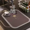 Alfombrilla Antiescaldaduras Antigrasa para Baño Cocina, Lujo Sencillo, Lodo Diatomeas Absorción de Agua Resistente a Manchas, Hogar Secado Rápido Absorción de Agua Drenaje