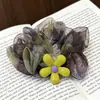 Scrunchie Floral Amarelo de Verão Nova Moda para Mulheres, Versátil, Fresco, Prendedor de Cabelo de Alta Qualidade, Acessório de Cabelo Elegante