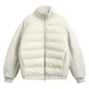 Chaqueta de Algodón Acanalado Patchwork Estilo Minimalista Japonés Diseño para Hombre Cuello Alto Holgada Engrosada Casual Invierno Abrigo Corto Venta al por Mayor