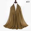 Malásia Novo Natural Enrugado Monocromático Chiffon Lenço de Cabeça Novo Material Respirável Enrugado Lenço Feminino