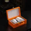 Set de regalo de tres piezas para taza de agua color jade, taza de oficina de porcelana blanca, taza de té de cerámica para el hogar, regalo de negocios para clientes
