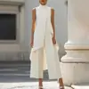 2026 Ropa Femenina Transfronteriza Europea y Americana Otoño Nuevo Conjunto de Dos Piezas Moda Casual Top sin Mangas Conjunto de Pantalones de Pierna Ancha