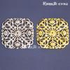 Piezas de Apliques Decorativos para Joyería Artesanal, Piezas Metálicas Huecas para Tocados, Piezas Florales Huecas Cuadradas de 5 cm