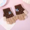 Guantes Calientes para Niños Invierno Dibujos Animados Lindos Guantes para Bebés de 1 a 3 Años Gateo Juego Guantes de Medio Dedo para Bebés