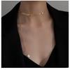 Collar retráctil de perlas de trigo de nicho para mujer, estilo moderno y frío, collar sencillo de celebridades de Internet, accesorios para el cuello, cadena de clavícula.