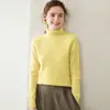 Suéter de Cachemira de Punto Grueso de Doble Hilo de Siete Pines con Cuello Alto para Mujer, Jersey Holgado de Manga Larga, Nuevo Suéter de Punto para Base de Otoño e Invierno para Mujer