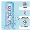 60 Piezas de Pegatinas Alfanuméricas de Colores 3D Transfronterizas, Globos de Letras de Película de Aluminio Coloridos, Pegatinas Impermeables para Tazas de Agua
