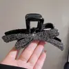 Nuevo Clip para el Cabello Grande de Estilo de Alta Gama, Pinza de Garra Negra con Perlas Artificiales, Accesorio para el Cabello de Alta Gama para Mujeres
