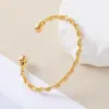 Pulsera Trenzada de Alambre de Acero Retorcido de Acero Inoxidable Abierta Ajustable Corazón Redonda Joyería para Mujer Brazalete
