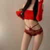 Nueva ropa interior de encaje sexy de estilo japonés para mujer, dulce, linda, cómoda, fina, cruzada, transpirable, calzoncillos desnudos