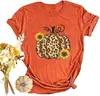 Comercio Exterior Tops para Mujer Comercio Electrónico Transfronterizo Amazon Halloween Estampado Colorido Camiseta de Algodón