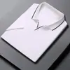 Camisa Polo de Seda de Amora com Toque de Verão Masculina de Manga Curta Fina para Homens de Meia-idade Camiseta Simples Lassel