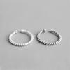 AR966-979 Plata Coreana Diseño Vintage Bolas Dobles Retorcidas S925 Plata de Ley Anillo Abierto de Bolas para Mujer