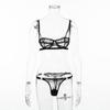 Comércio Exterior Transfronteiriço Novo Produto Verão Fino Vazado Respirável Europeu e Americano Sutiã Sexy Feminino Renda Tentação Conjunto de Lingerie