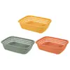 Cesta de Plástico Rectangular Engrosada y Ampliada Cesta Escurridora de Verduras y Frutas para Cocina Cesta de Almacenamiento para Brochetas Fritas de Barbacoa Filtro de Agua para Mariscos