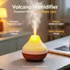 Umidificador em Formato de Vulcão, Luz Noturna que Muda de Cor com Textura Rachada, Umidificador de Névoa para Desktop para Quarto, Escritório, Decoração de Casa