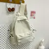 Mochila Escolar Estilo Nuevo para Estudiante Universitario Versión Coreana Ins Gran Capacidad Color Sólido Simple Mochila para Estudiante de Secundaria