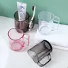 Vaso para enjuague bucal Vaso para enjuague bucal transparente para el hogar Vaso creativo para cepillado para pareja Vaso de plástico transparente para el baño Vaso creativo para la boca
