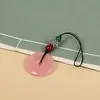 Wang Tao Flor Raposa Pequena Pingente de Corrente para Celular Ágata Natural Calcedônia Pingente de Pen Drive Pingente para Bolsa de Mulher Chaveiro Venda por Atacado