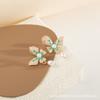 Aretes de Mariposa de Color Contrastante con Esmalte Goteado Frescos y a la Moda Aretes de Plato para Mosquitos Celebridad Francesa Perla de Hada Clip para la Oreja