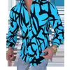 Camisa cárdigan casual de manga larga ajustada para hombre con estampado 3D, nueva de primavera, comercio exterior transfronterizo para hombres