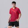 Nuevo traje de bádminton para mujer, deportivo, de secado rápido, transpirable, de manga corta, para hombre, ropa de competición, tenis de mesa, estampado.