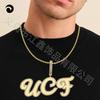 Nuevo collar con colgante de letras de epoxi, moderno y sencillo, de estilo europeo y americano, con costuras y elegante collar de circonitas con incrustaciones de cobre.