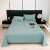 Lençóis de cor sólida para cama de solteiro e casal em quartos de casa, confortáveis e amigáveis à pele, feitos de algodão com aloe vera e algodão lavado, peça única para uso no verão