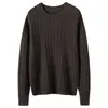 26 Suéter de Malha Grossa Solto Outono/Inverno Cashmere Gola Redonda Tricô Ponto Aran Emagrecedor Casual Preguiçoso